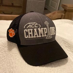 Clemson Tigers 2019 ACC Champions Official Hat Adjustable Black & Gray NWOT